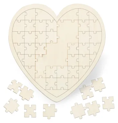 Immagine prodotto di Relaxdays Puzzle a forma di cuore XXL, libro degli ospiti per matrimoni, battesimi e compleanni, 49 pezzi da personalizzare, legno, LxP 45x45 cm, colore naturale