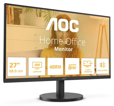 Zdjęcie produktu dla AOC B3 U27B3M, 68,6 cm (27"), 3840 x 2160 px, 4K Ultra HD, LCD, 4 ms, Czarny