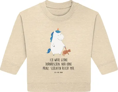 Produktbild von Mr. & Mrs. Panda Organic Baby Pullover Einhorn Teddy 6. - 12. Monat - Natural Raw - Geschenk, Unicorn, Einhörner, Bett, Gute Nacht, Bullover, Freundin