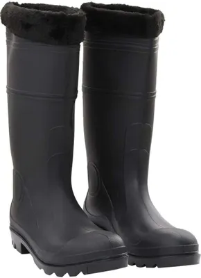 Image de Bottes de pluie avec chaussettes amovibles noir taille 45 PVC