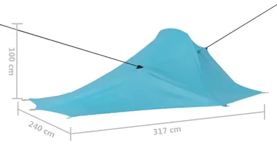 Produktbild von vidaXL Campingzelt 317x240x100 cm Blau