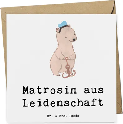 Produktbild von Mr. & Mrs. Panda Glückwunschkarte Matrosin Leidenschaft - Weiß - Geschenk, Klappkarte, doppelkarte, Seeleute, Grußkarte, Lustig, Witzig, faltkarte, Spruch, anlasskarte