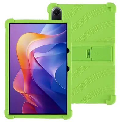Obrázek produktu pro Tableta Pouzdro pro Xiaomi Redmi Pad 2 11" 2025, nárazuvzdorné měkké silikonové ochranné pouzdro se stojánkem Zelená