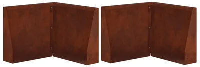 Productafbeelding van vidaXL Muurblokken, 2 stuks, 50 x 50 x 30 cm, weerbestendig staal, roestlook
