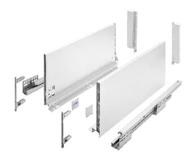 Image de GTV AXIS PRO 500D1 Système de tiroirs 500 mm – Coulisse à sortie totale, fermeture douce, jusqu'à 40 kg, façade haute, blanc