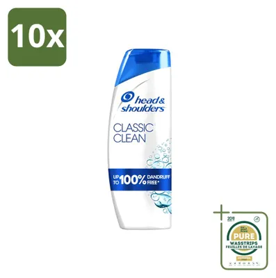 Immagine prodotto di 10 flaconi di shampoo Head & Shoulders Classic Clean - 400 ml - Confezione risparmio - 10 pezzi