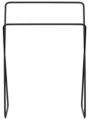 Productafbeelding van Atmooz Pico handdoekhouder – 60 x 24 x 85 cm – Zwart metaal – 2 stangen – Vrijstaande handdoekhouder voor de badkamer