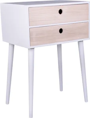 Produktbild von Nachttisch >Rimini< in Weiss, Melamin - 32x65,5x45cm (BxHxT)