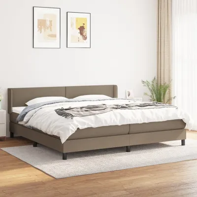 Produktbild von The Living Store Boxspringbett mit Matratze Taupe 200x200 cm Stoff