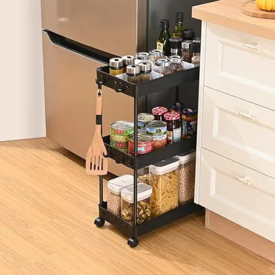 Produktbild von Famanu Servierwagen Multifunktional - Schwarz, 40 x 22 x 62 cm