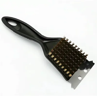 Productafbeelding van Grillborstel 3-in-1 met Messingdraad en Schraper, 20 cm