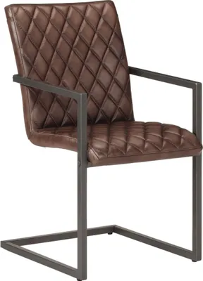 Produktbild von vidaXL Freischwinger 2 Stk. Braun Echtleder