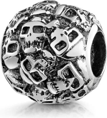 Produktbild von MATERIA by Matthias Wagner Totenköpfe Silber Bead aus massivem 925 Sterling Silber antik oxidiert 1705