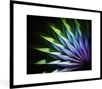 Produktbild von MuchoWow® MuchoWow® Gerahmtes Poster Blumen - Geometrie - Abstrakt 80x60 cm - Poster mit zchwarzem Bilderrahmen - Schlafzimmer-Dekorationen - Fotoposter