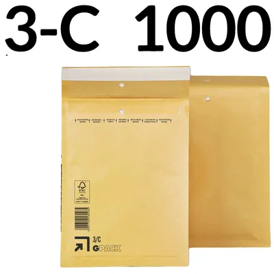 Obrázek produktu pro Obálky s vzduchovou výplní, vnitřní vzduchová výplň, odolný materiál KRAFT, 1000 kusů – 3-C (170 × 225 mm)