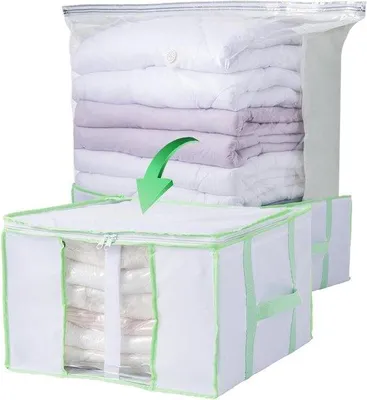 Produktbild von Famanu Vakuum Aufbewahrungstasche - 42 x 40 x 25 cm - wiederverwendbare Kleideraufbewahrungstasche