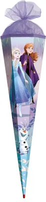 Produktbild von ROTH Schultüte groß Disney Frozen 85 cm eckig Tüllverschluss ROT(H)-Spitze Zuckertüte Schulanfang