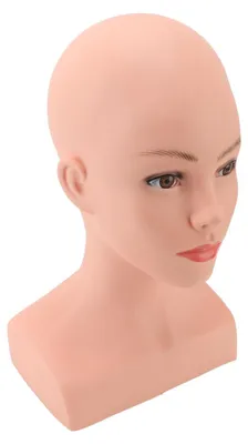 Produktbild von Realistischer Kopfmannequin – Übungskopf für Damen – Perückenständer – PVC-Kunststoff – Stabile Basis – Dreidimensionale Gesichtszüge – Perückenständer