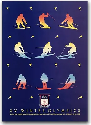 Produktbild von Poster - Canvas - Leinwand - 59,4 cm x 84,1 cm - Fotoposter - Leinwandkunst - Olympischen Winterspiele Ski