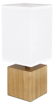 Produktbild von RGB LED Tischleuchte, Holz natur, Textil weiß, H 30 cm