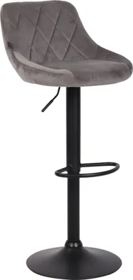 Produktbild von Barhocker HLO-CP268 Samt schwarz  grau