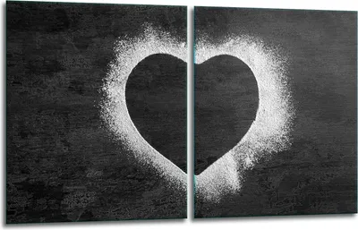 Produktbild von Herdabdeckplatten 2x40x52 Glaskeramikkochfeld 2-Teilig Glas Spritzschutz Herz