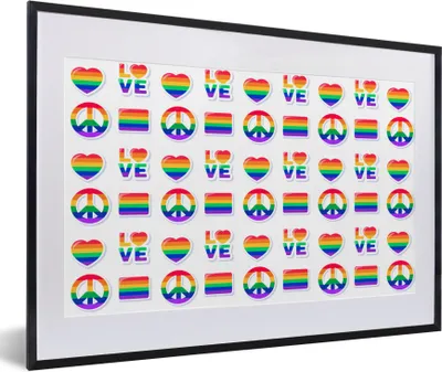 Produktbild von MuchoWow® Gerahmtes Poster Stolz - Regenbogen - Liebe 60x40 cm - Poster mit Schwarzem Bilderrahmen Wandposter Rahmen Foto Bilder - Schlafzimmer - Plakat in Rahmen - Drucken