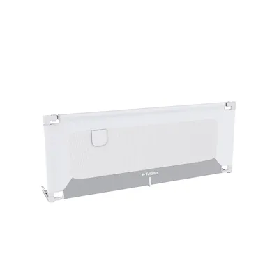 Image de Tulano Cover 48 Grey-White| Barrière de sécurité 180 cm pour lit d'enfant, hauteur de matelas pliable de 10-28cm | 18 hauteurs réglables Poche latérale