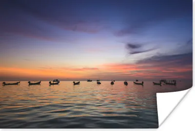 Produktbild von MuchoWow® Poster Abenddämmerung am Sairee Strand in Ko Tao Thailand 180x120 cm - Fotoplakat