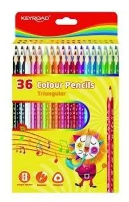 Image de Crayons triangulaires de 3 mm, 36 couleurs - Keyroad
