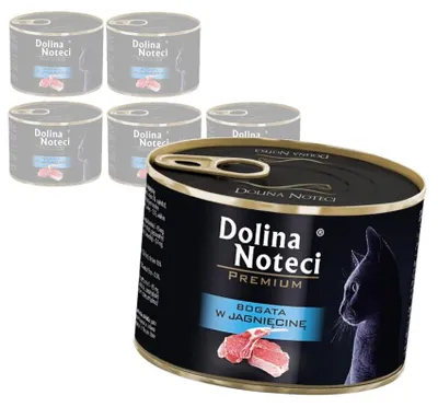 Produktbild von Dolina Noteci Premium 6x185g Reich an Lamm Nassfutter für Katzen