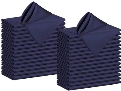 Produktbild von Satinsservietten 30 Stück – 43x43 cm – Marineblau – Stoffservietten für Dinner, Hochzeit & Party – Restaurantqualität