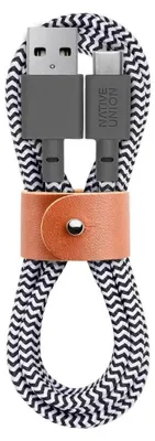 Imagen del producto de Cable Native Union Belt, USB-A a USB-C, 1.2 metros, diseño cebra
