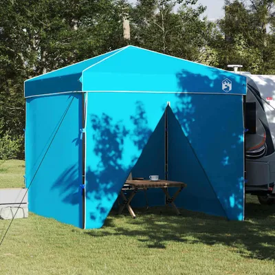 Produktbild von Schlichtes Pop-up Pavillon Zelt Blau 250 x 250 cm Stoff - Pavillons & Partyzelte DE4281668 1parcel