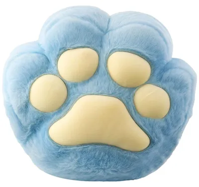 Image de Coussin en peluche avec poche chauffe-mains, bleu, 40 cm