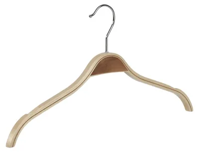 Zdjęcie produktu dla Zestaw 30 wieszaków na ubrania - drewno brzozowe - naturalny kolor - 42 cm