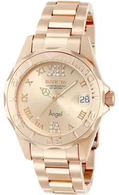 Produktbild von Invicta Angel 14398 Damenuhr - Quarzwerk - Edelstahl mit roségoldenem Zifferblatt - 38 mm