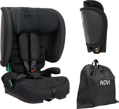 Produktbild von Novi Morris i-Size Kindersitz (R129) – 76–150 cm – faltbar – 5-Punkt-Gurt & Gurtbefestigung - Schwarz