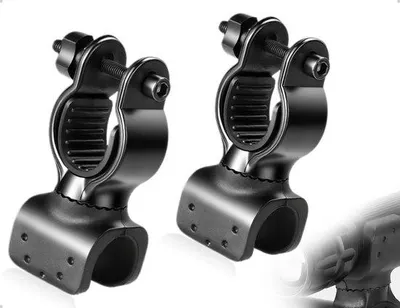 Productafbeelding van Set van 2 bevestigingspunten voor rolstoelaccessoires - 360-graden draaibaar - geschikt voor rolstoelen, rollators, scootmobielen en fietsen (zwart)