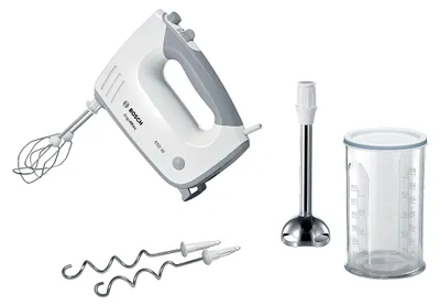 Produktbild von Bosch Handrührer ErgoMixx MFQ36470, 2 Rührbesen, 2 Edelstahl-Knethaken, Edelstah