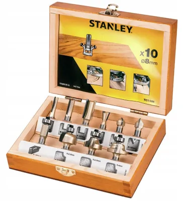 STANLEY Holzfräsersatz 10-teilig mit 8 mm Schaft