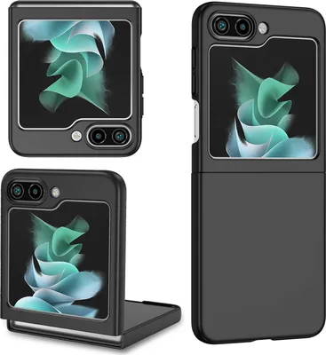 Image de Etui pour Samsung Galaxy Z Flip 5, étui fin et dur en PC résistant aux rayures, noir