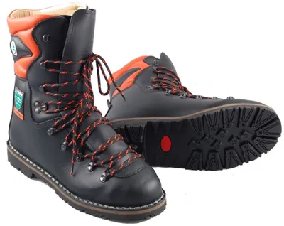 Produktbild von Treemme Leder-Forststiefel S3 mit Schnittschutz, Grösse:42-43, Farbe:Schwarz-Orange