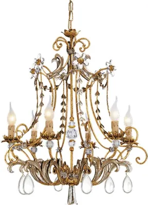 Produktbild von Casa Padrino Luxus Barock Kristall Kronleuchter Antik Gold / Antik Silber Ø 62 x H. 73 cm - Prunkvoller Wohnzimmer Kronleuchter im Barockstil - Luxus Qualität -  Italy