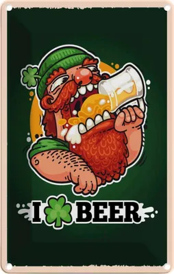 Produktbild von vianmo Blechschild 18x12 cm Alkohol i love Beer Bier