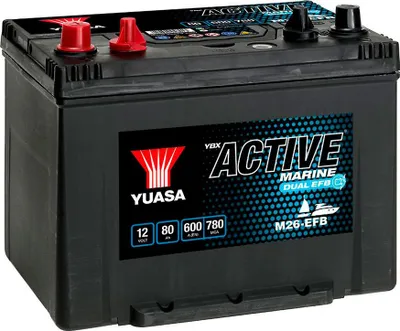 Produktbild von YUASA MARINE Starterbatterie 12V 80Ah 600A/EN D26 Batterie