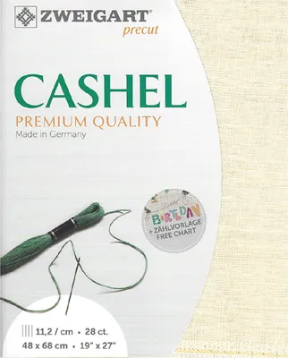 Produktbild von Zählstoff CASHEL Zweigart precut 28 ct. 3281 100% Leinen Farbe 222 cream, 48x68 cm