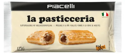 Produktbild von Piacelli La Pasticceria - Blätterteigröllchen mit Haselnusscremefüllung 125 g