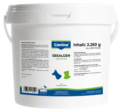 Produktbild von Canina Seealgen Tabletten, Universal, Tablet, Allgemeiner Gesundheitszustand, Universal, 2,25 kg, Rohasche 17,3%