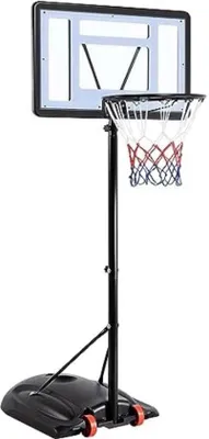 Productafbeelding van Famanu basketstandaard voor buiten - Hoogte verstelbaar van 208,5 tot 269 cm - Zwart